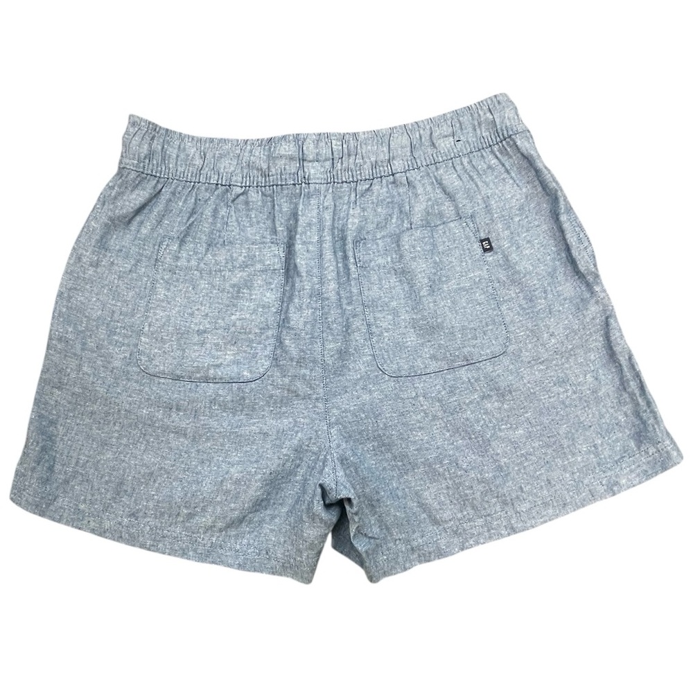 GAP Blue Linen Blend Pull On Front Tie Shorts with Pockets Women’s Size Large - Picture 4 of 6